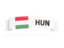 Hungary. Flag on banner. Download icon.