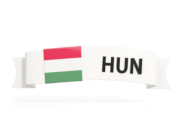 Flag on banner. Download flag icon of Hungary at PNG format