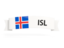 Iceland. Flag on banner. Download icon.