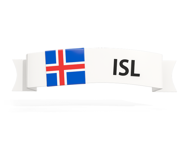 Flag on banner. Download flag icon of Iceland at PNG format