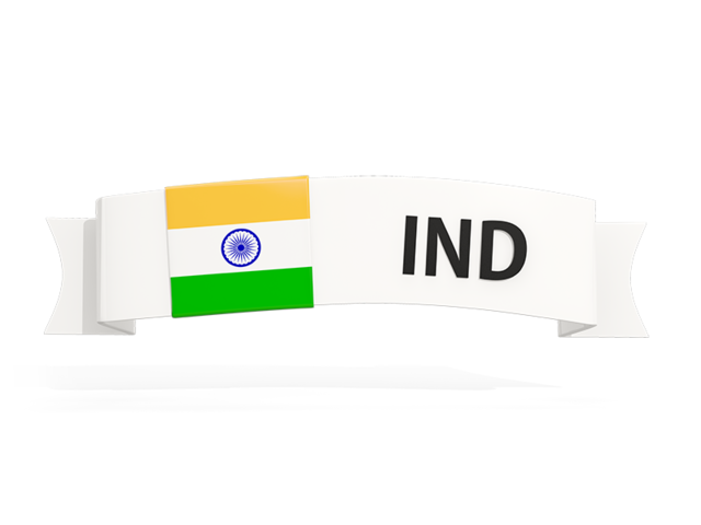 Flag on banner. Download flag icon of India at PNG format