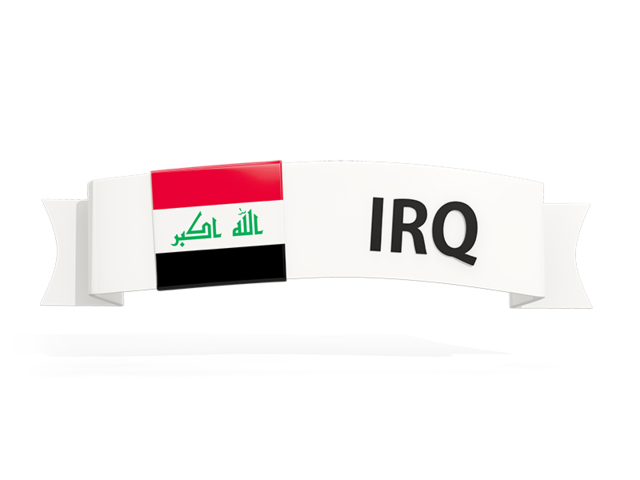 Flag on banner. Download flag icon of Iraq at PNG format