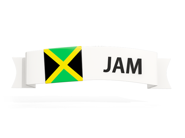 Flag on banner. Download flag icon of Jamaica at PNG format