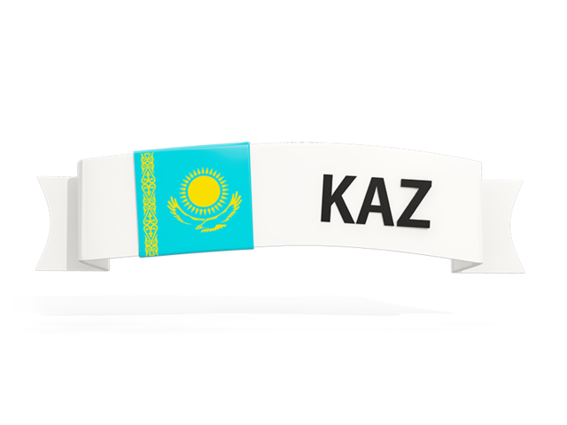 Flag on banner. Download flag icon of Kazakhstan at PNG format
