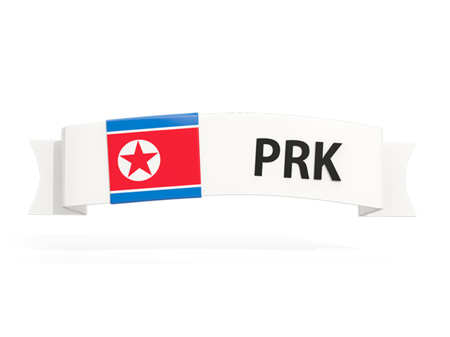 Flag on banner. Download flag icon of North Korea at PNG format