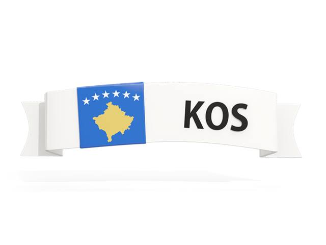 Flag on banner. Download flag icon of Kosovo at PNG format