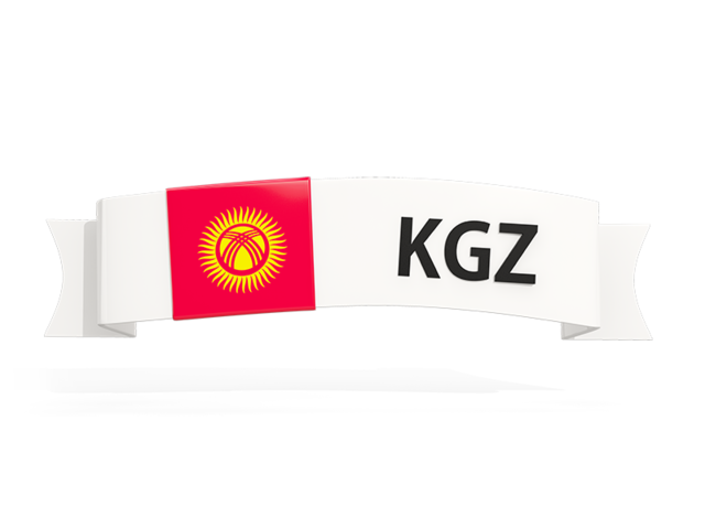 Flag on banner. Download flag icon of Kyrgyzstan at PNG format