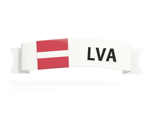 Flag on banner. Download flag icon of Latvia at PNG format