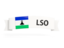 Lesotho. Flag on banner. Download icon.