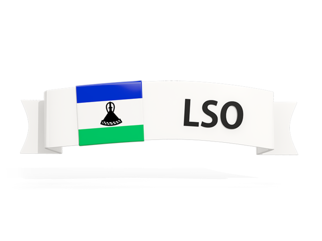 Flag on banner. Download flag icon of Lesotho at PNG format