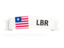 Liberia. Flag on banner. Download icon.