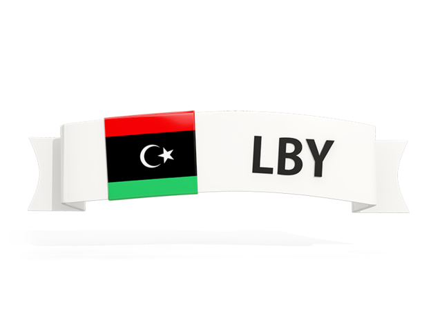 Flag on banner. Download flag icon of Libya at PNG format