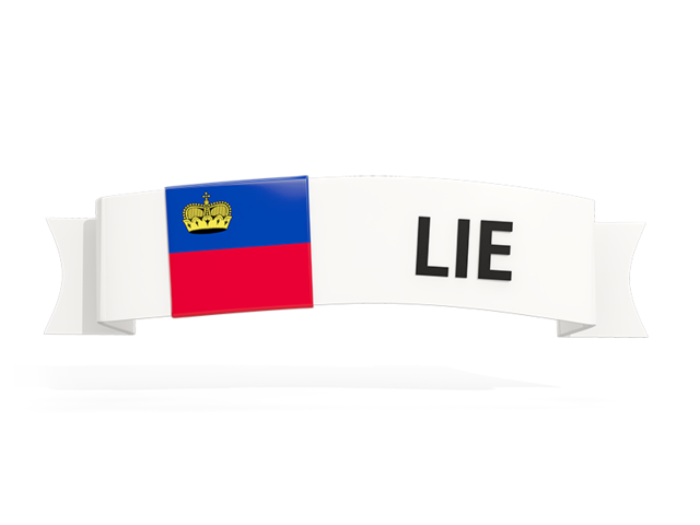 Flag on banner. Download flag icon of Liechtenstein at PNG format