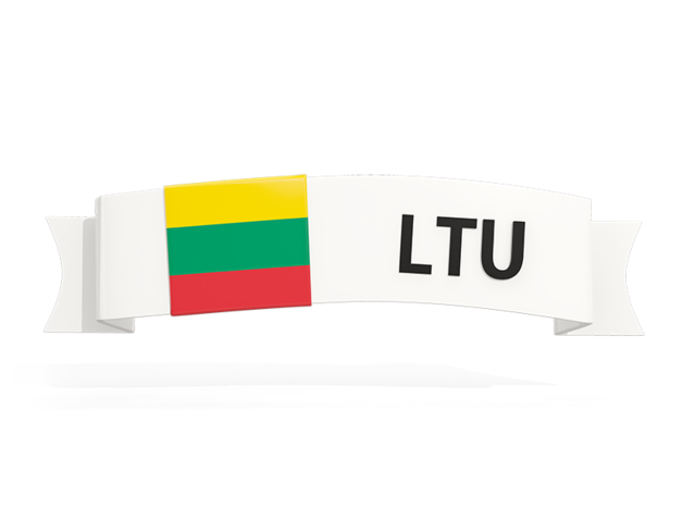 Flag on banner. Download flag icon of Lithuania at PNG format