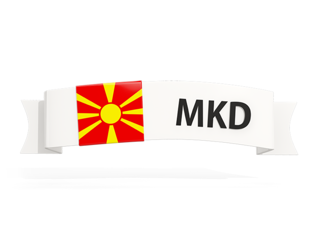 Flag on banner. Download flag icon of Macedonia at PNG format