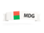 Madagascar. Flag on banner. Download icon.