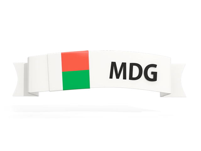 Flag on banner. Download flag icon of Madagascar at PNG format