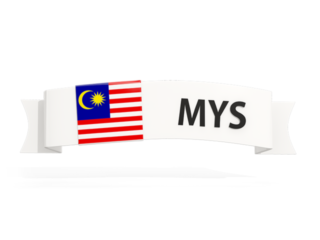 Flag on banner. Download flag icon of Malaysia at PNG format