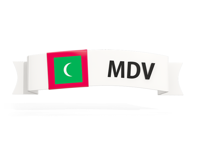 Flag on banner. Download flag icon of Maldives at PNG format
