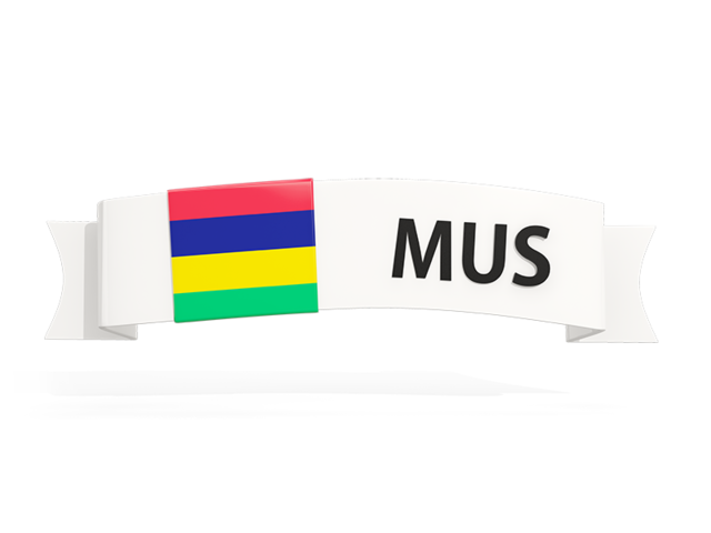 Flag on banner. Download flag icon of Mauritius at PNG format