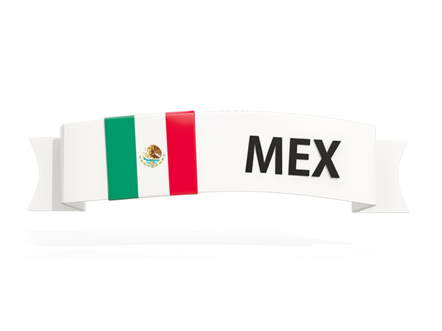 Flag on banner. Download flag icon of Mexico at PNG format