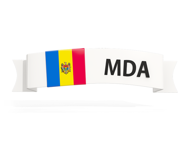 Flag on banner. Download flag icon of Moldova at PNG format