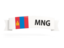 Mongolia. Flag on banner. Download icon.