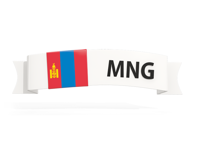 Flag on banner. Download flag icon of Mongolia at PNG format