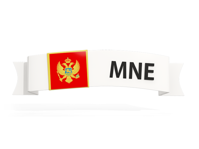 Flag on banner. Download flag icon of Montenegro at PNG format