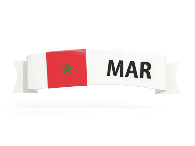 Flag on banner. Download flag icon of Morocco at PNG format