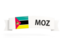 Mozambique. Flag on banner. Download icon.