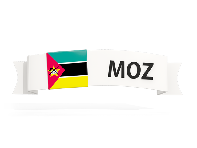 Flag on banner. Download flag icon of Mozambique at PNG format