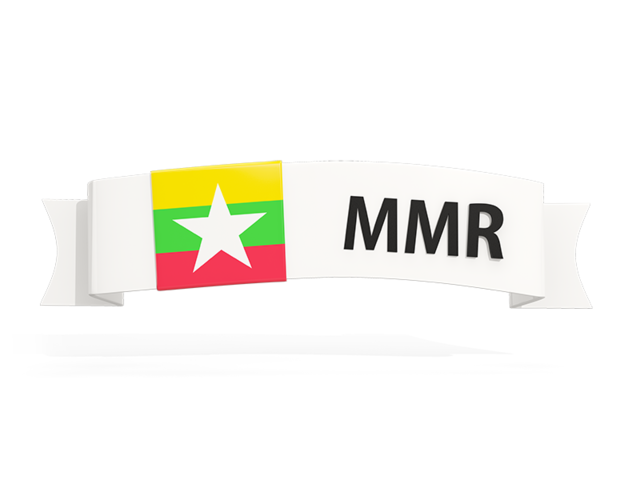 Flag on banner. Download flag icon of Myanmar at PNG format