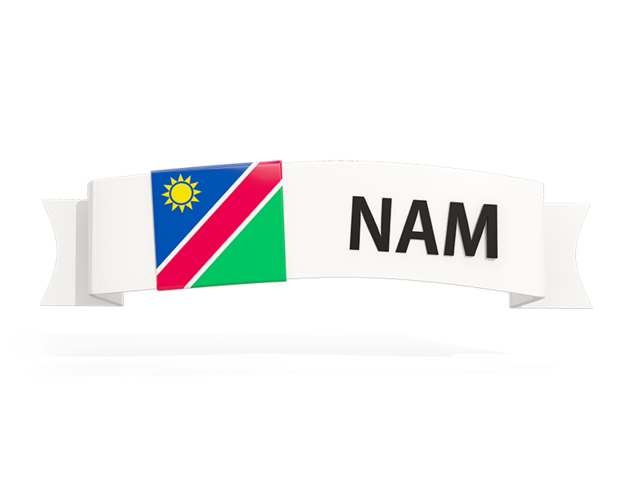 Flag on banner. Download flag icon of Namibia at PNG format