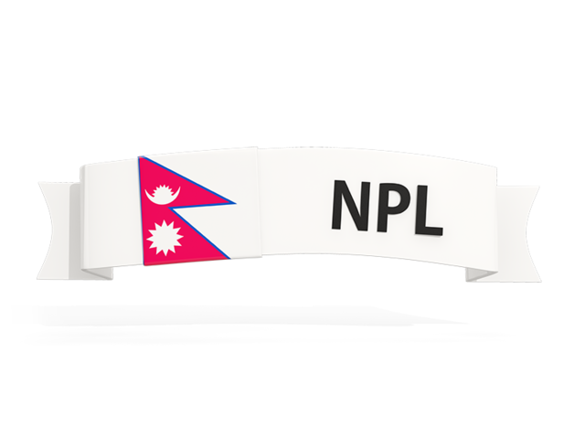 Flag on banner. Download flag icon of Nepal at PNG format