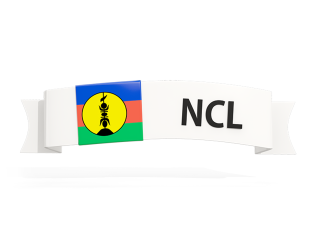 Flag on banner. Download flag icon of New Caledonia at PNG format