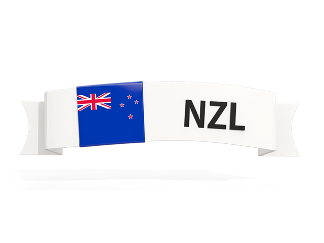 Flag on banner. Download flag icon of New Zealand at PNG format