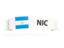 Nicaragua. Flag on banner. Download icon.