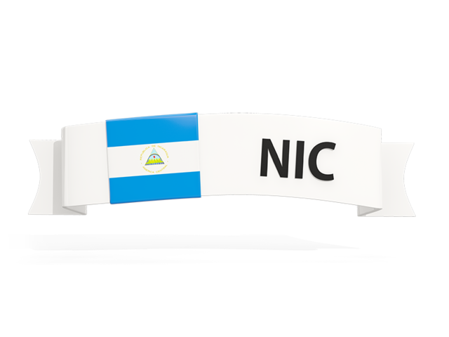 Flag on banner. Download flag icon of Nicaragua at PNG format