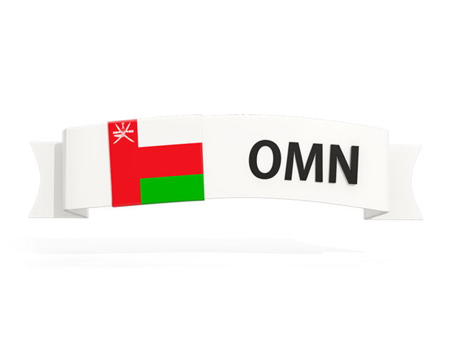 Flag on banner. Download flag icon of Oman at PNG format