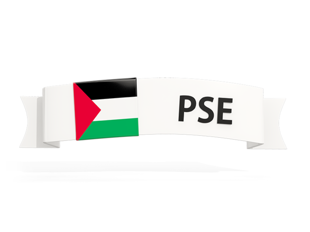 Flag on banner. Download flag icon of Palestinian territories at PNG format