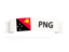 Papua New Guinea. Flag on banner. Download icon.