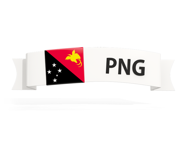 Flag on banner. Download flag icon of Papua New Guinea at PNG format