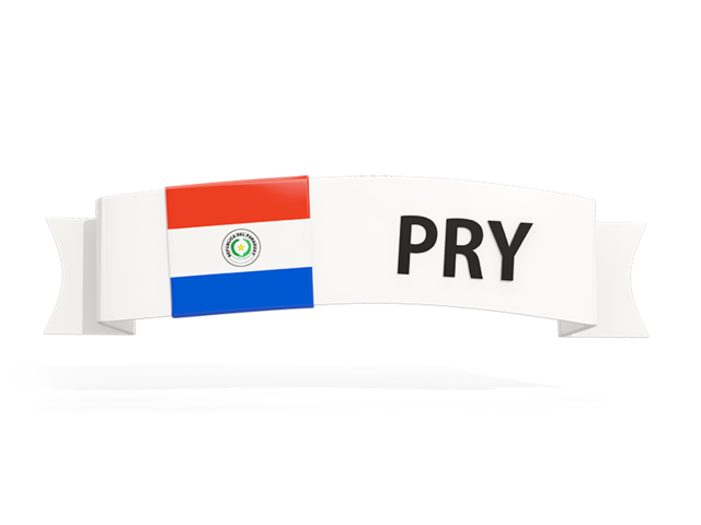 Flag on banner. Download flag icon of Paraguay at PNG format