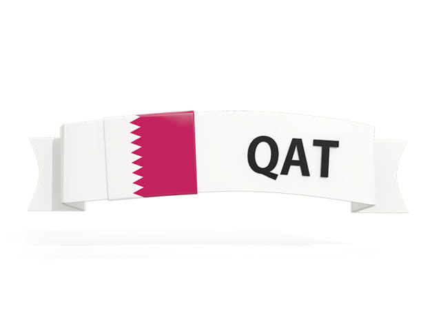 Flag on banner. Download flag icon of Qatar at PNG format