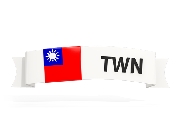 Flag on banner. Download flag icon of Taiwan at PNG format