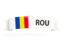 Romania. Flag on banner. Download icon.