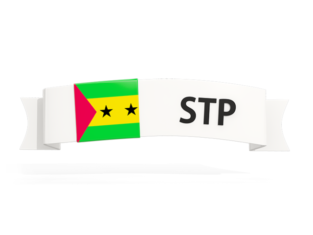 Flag on banner. Download flag icon of Sao Tome and Principe at PNG format