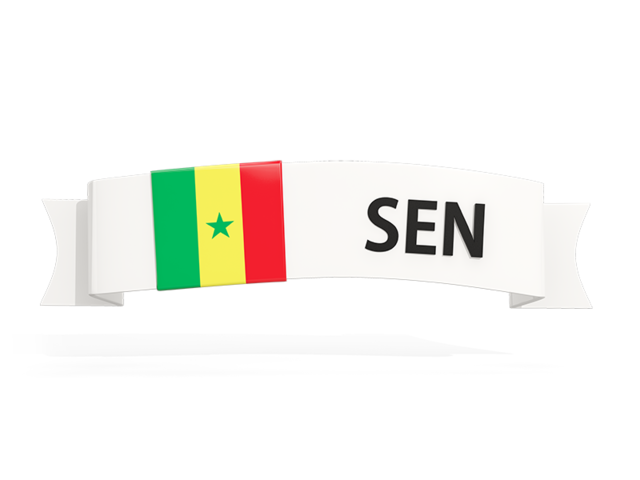 Flag on banner. Download flag icon of Senegal at PNG format
