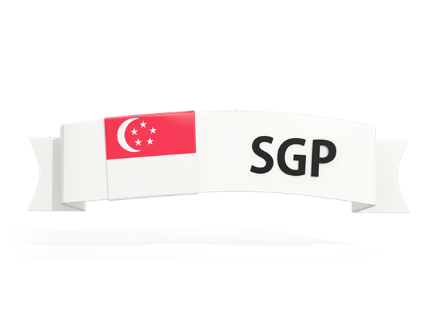 Flag on banner. Download flag icon of Singapore at PNG format